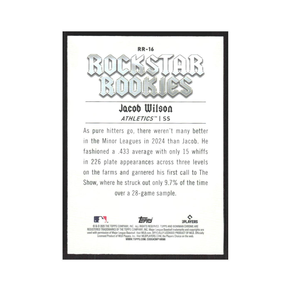 2025 Bowman Rockstar Rookies Jacob Wilson Athletics #RR-16