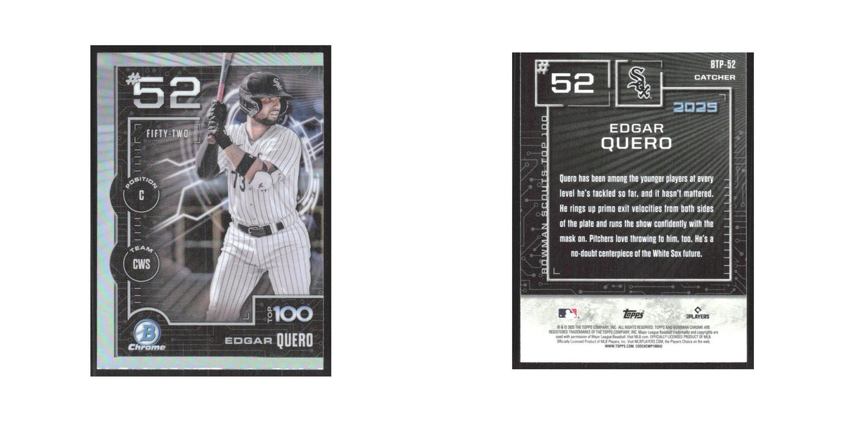2025 Bowman Scouts Top 100 Edgar Quero White Sox #BTP-52