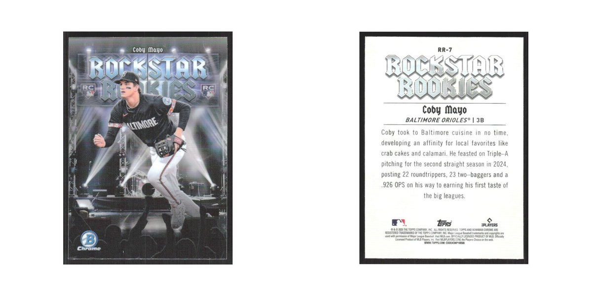 2025 Bowman Rockstar Rookies Coby Mayo Orioles #RR-7