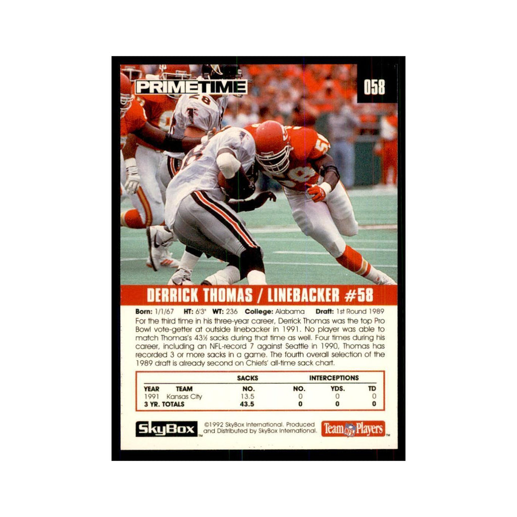 1992 SkyBox Primetime Derrick Thomas Chiefs #058