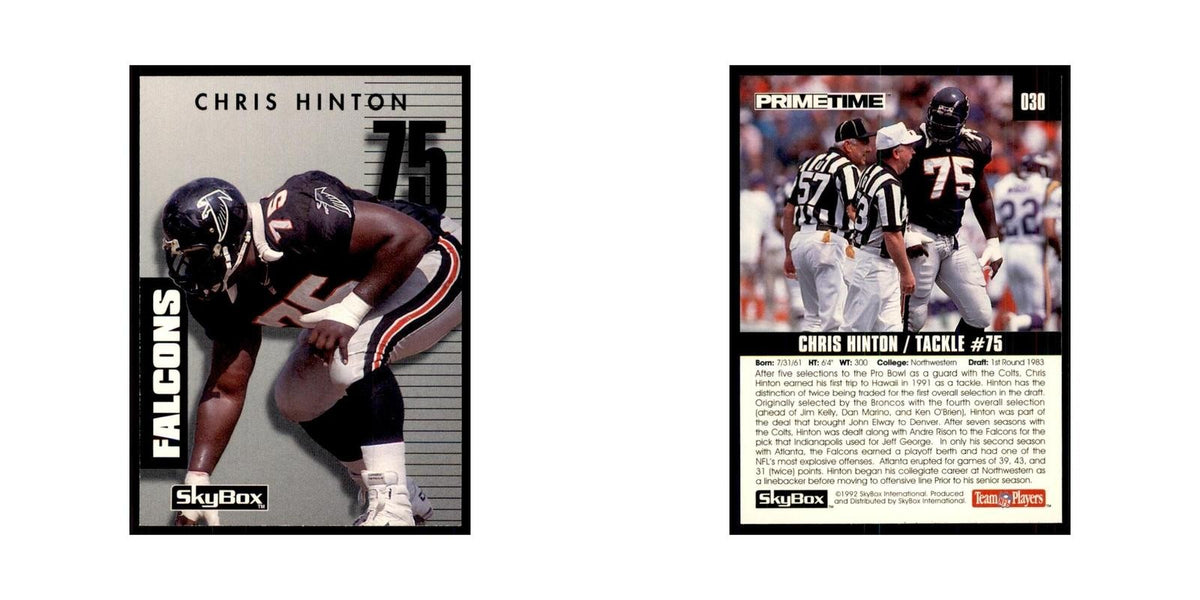 1992 SkyBox Primetime Chris Hinton Falcons #030