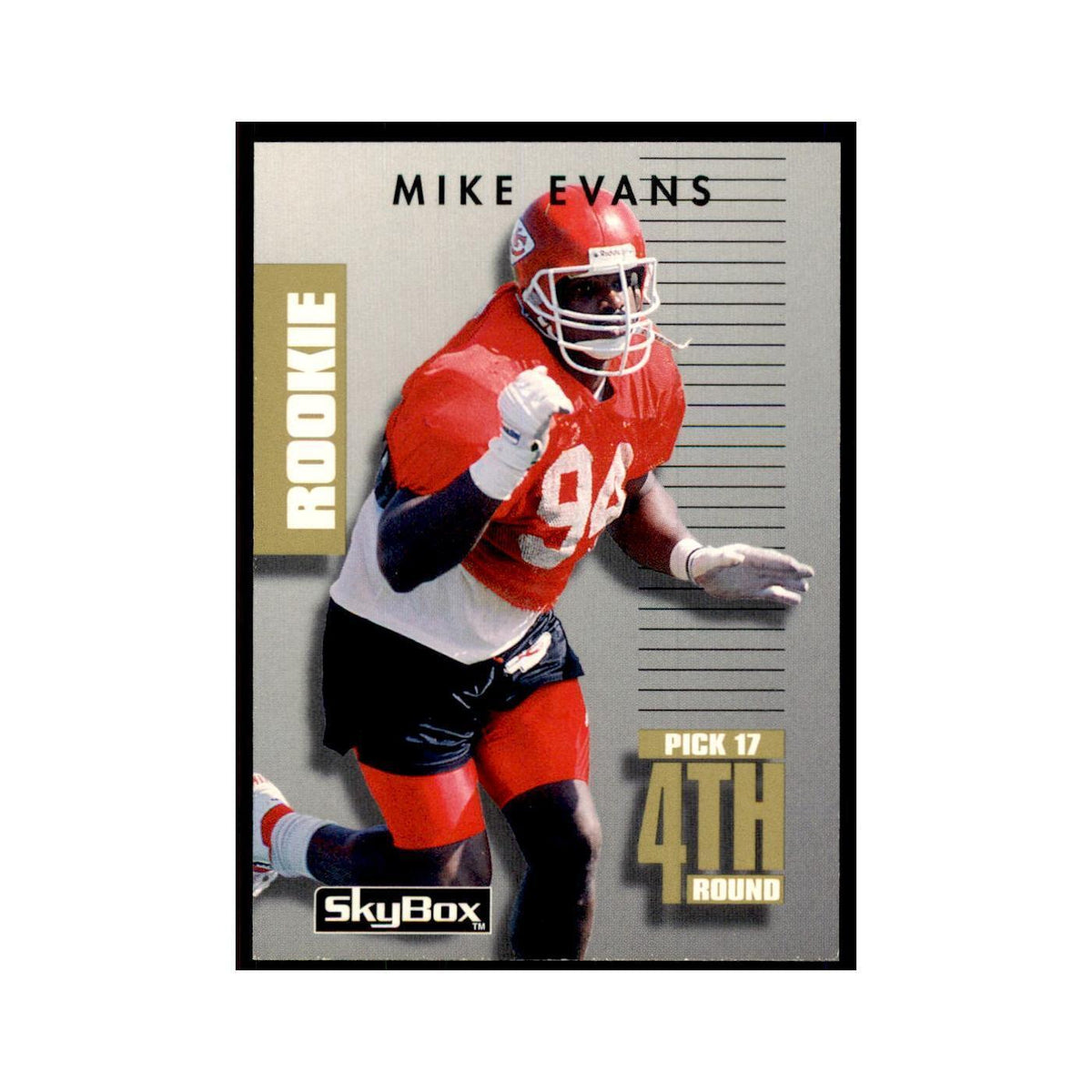 1992 SkyBox Primetime Mike Evans RC Chiefs #263