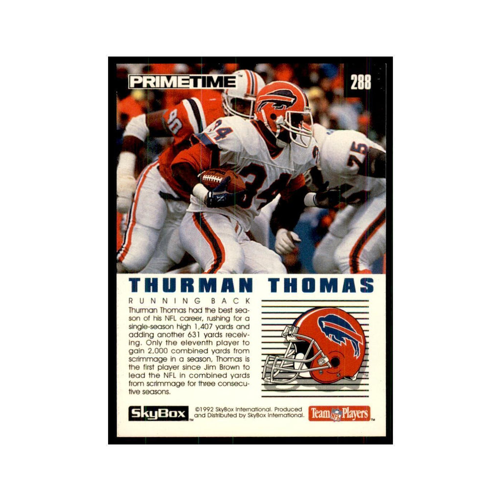 1992 SkyBox Primetime Thurman Thomas Bills #288