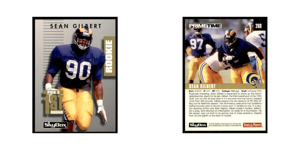 1992 SkyBox Primetime Sean Gilbert RC Rams #268