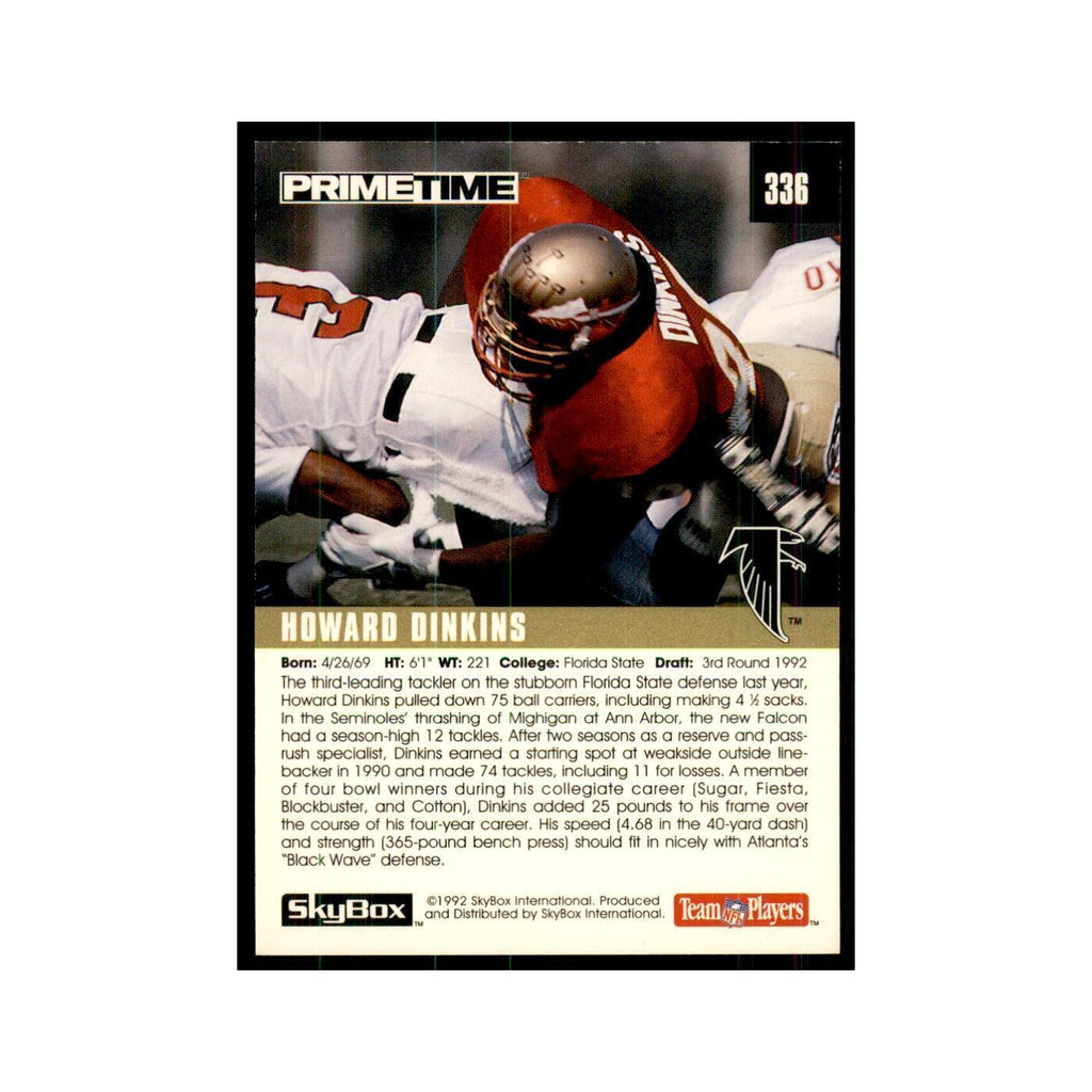 1992 SkyBox Primetime Howard Dinkins RC Falcons #336
