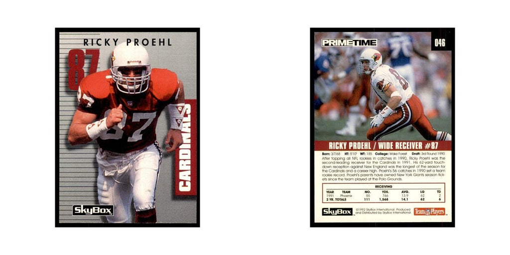 1992 SkyBox Primetime Ricky Proehl Phoenix Cardinals #046