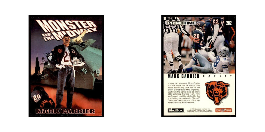 1992 SkyBox Primetime Mark Carrier Bears #202