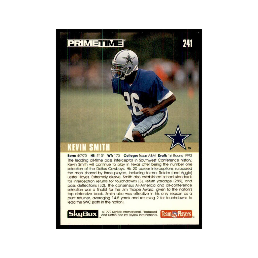1992 SkyBox Primetime Kevin Smith RC Cowboys #241