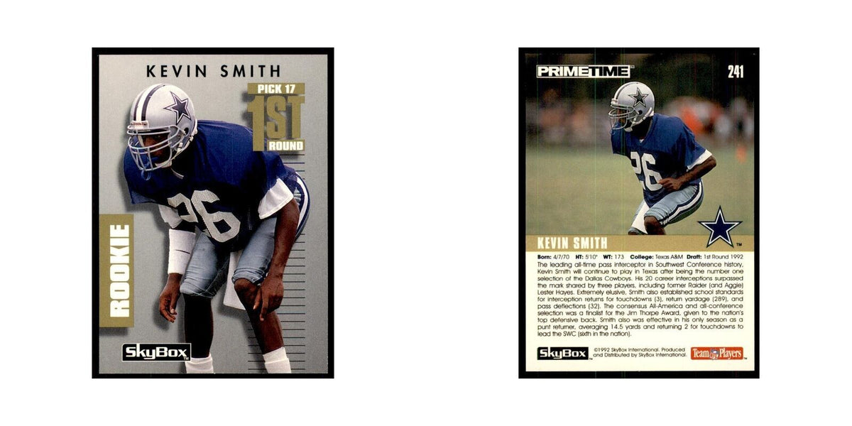 1992 SkyBox Primetime Kevin Smith RC Cowboys #241