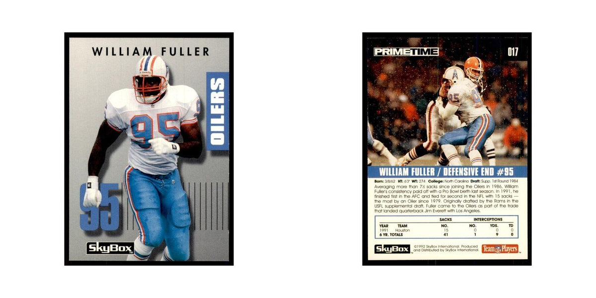 1992 SkyBox Primetime William Fuller Houston Oilers #017