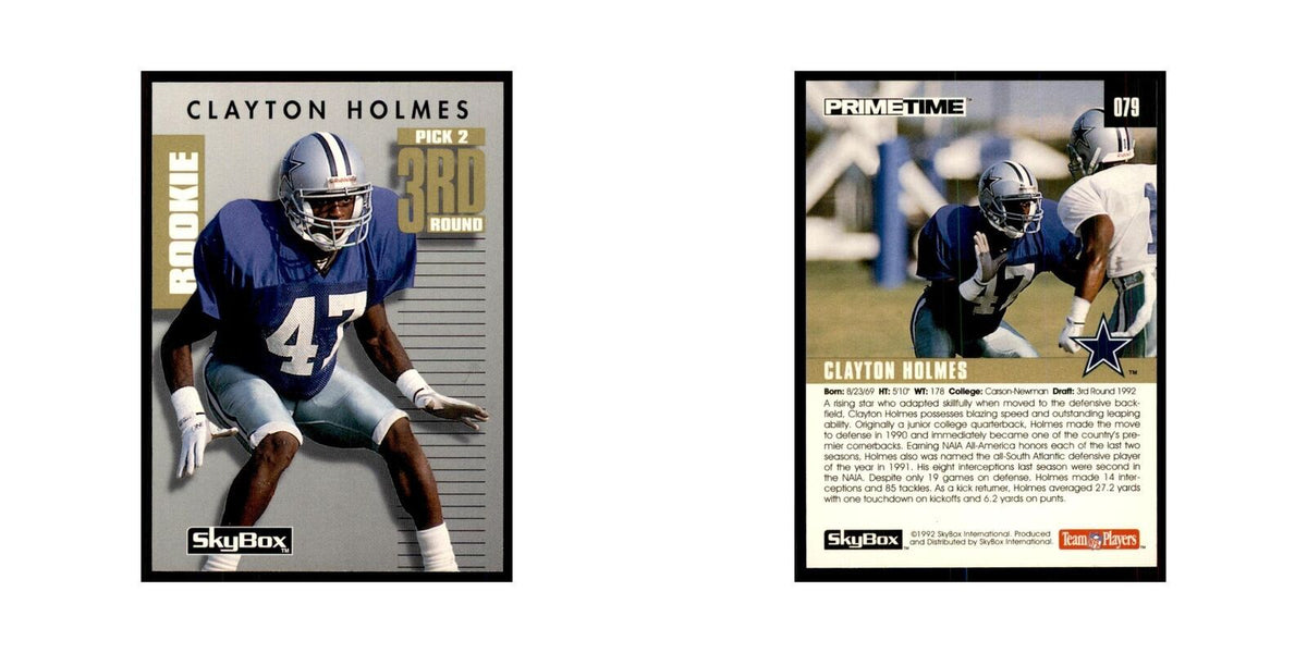 1992 SkyBox Primetime Clayton Holmes RC Cowboys #079
