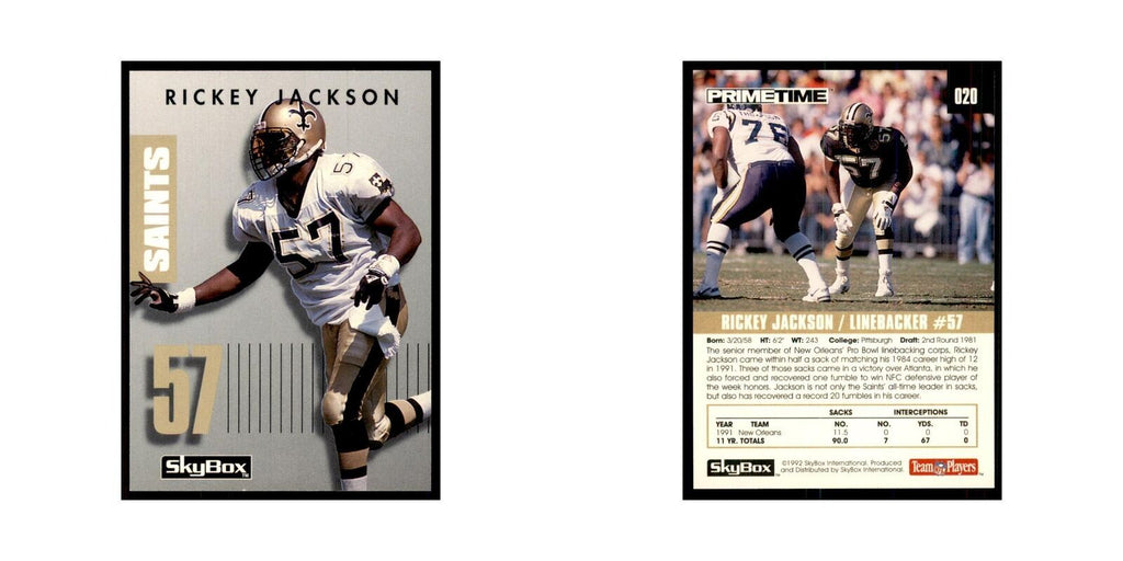 1992 SkyBox Primetime Rickey Jackson Saints #020