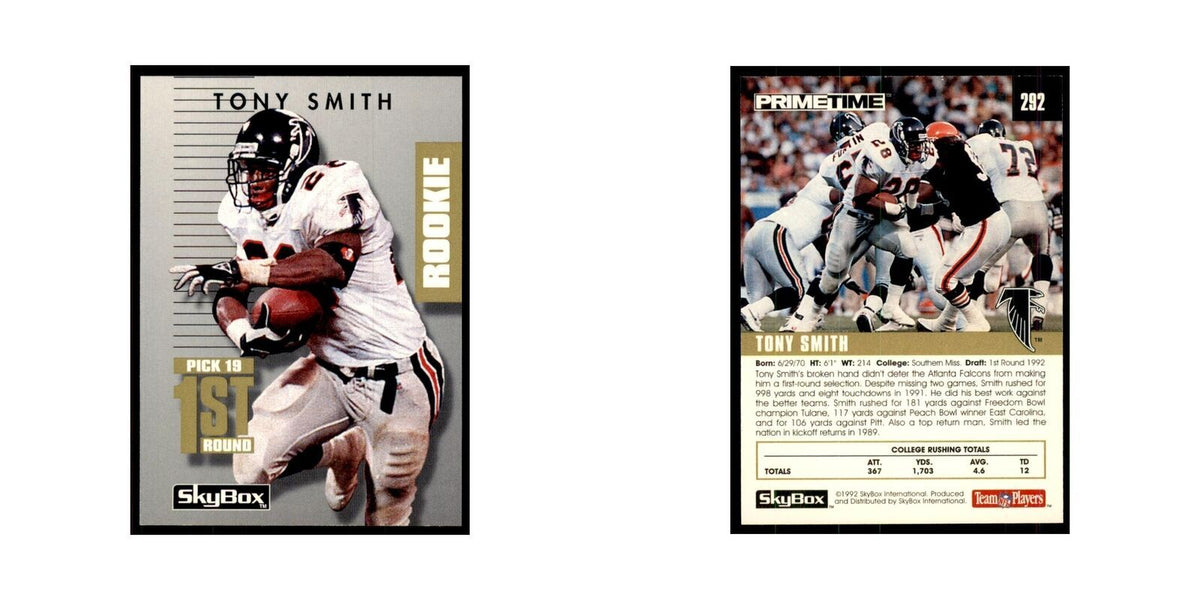 1992 SkyBox Primetime Tony Smith RC Falcons #292