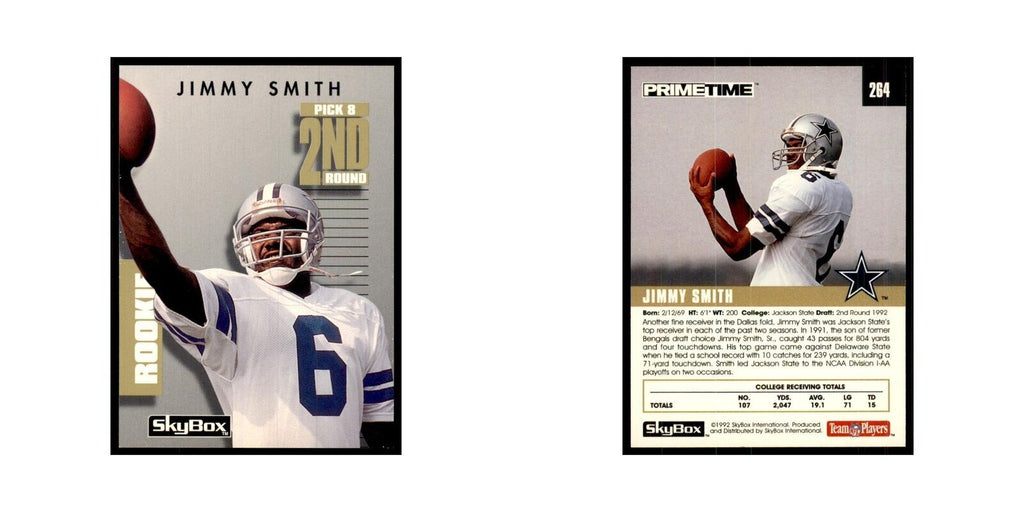 1992 SkyBox Primetime Jimmy Smith RC Cowboys #264