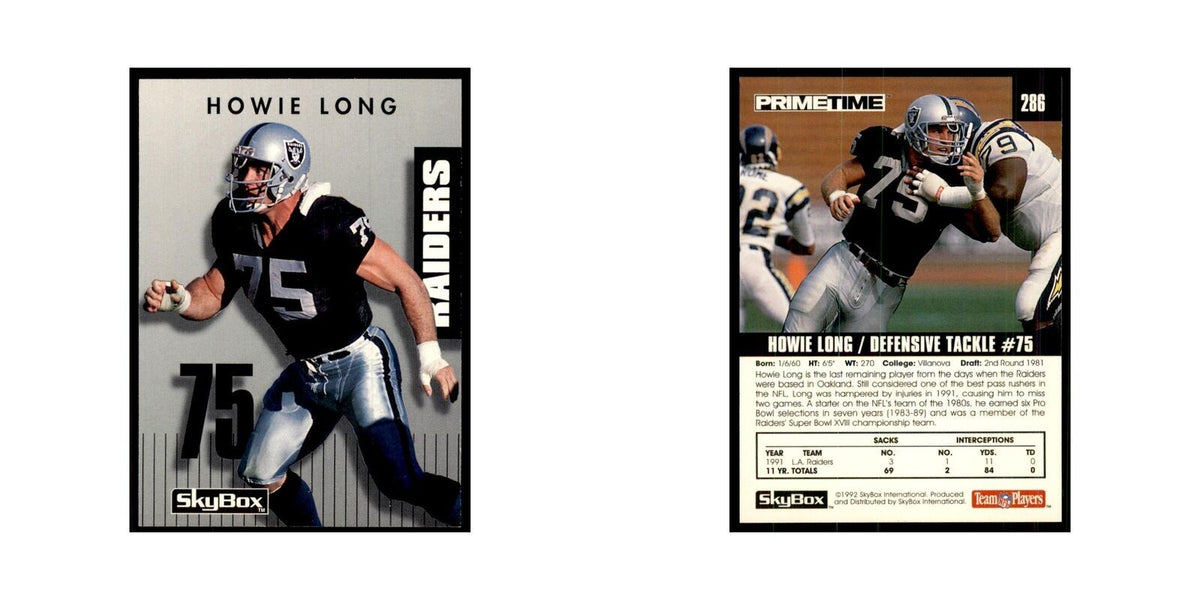 1992 SkyBox Primetime Howie Long Los Angeles Raiders #286