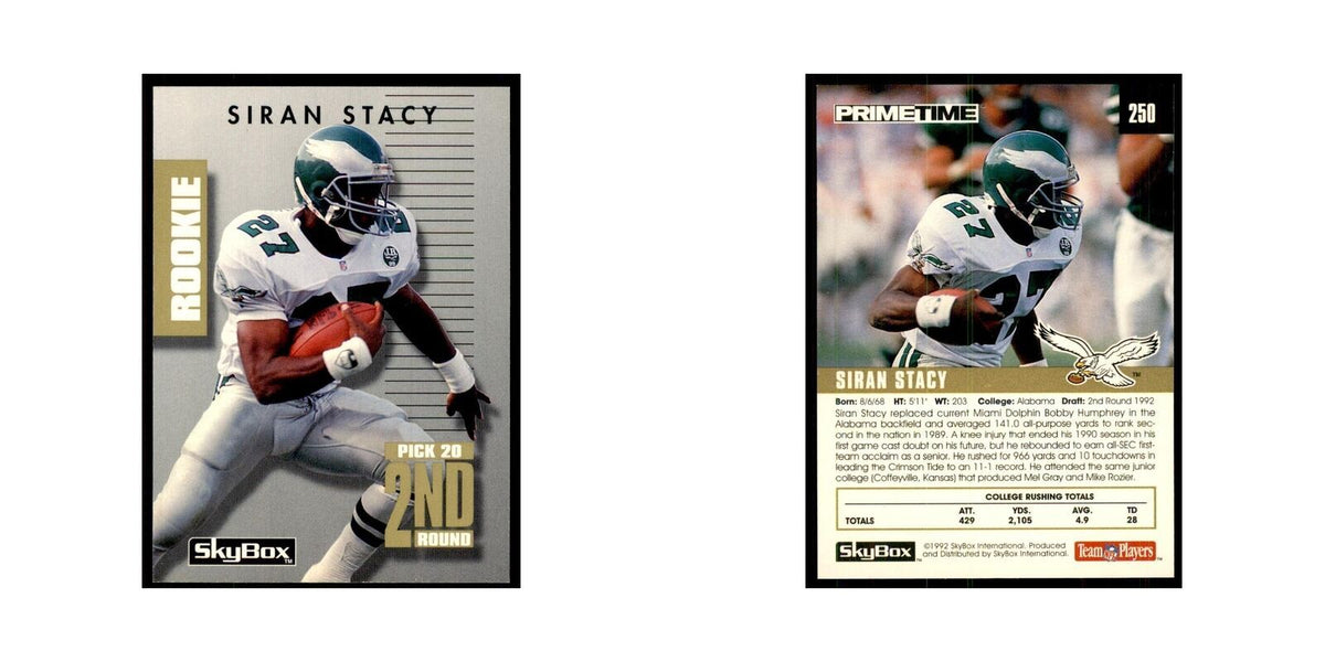 1992 SkyBox Primetime Siran Stacy RC Eagles #250