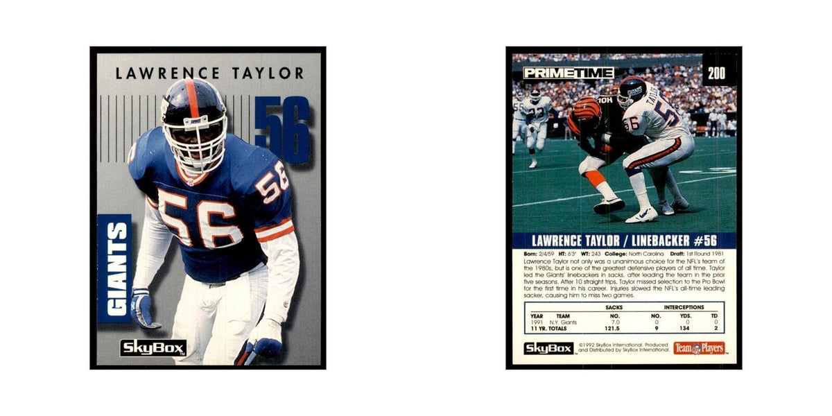 1992 SkyBox Primetime Lawrence Taylor Giants #200