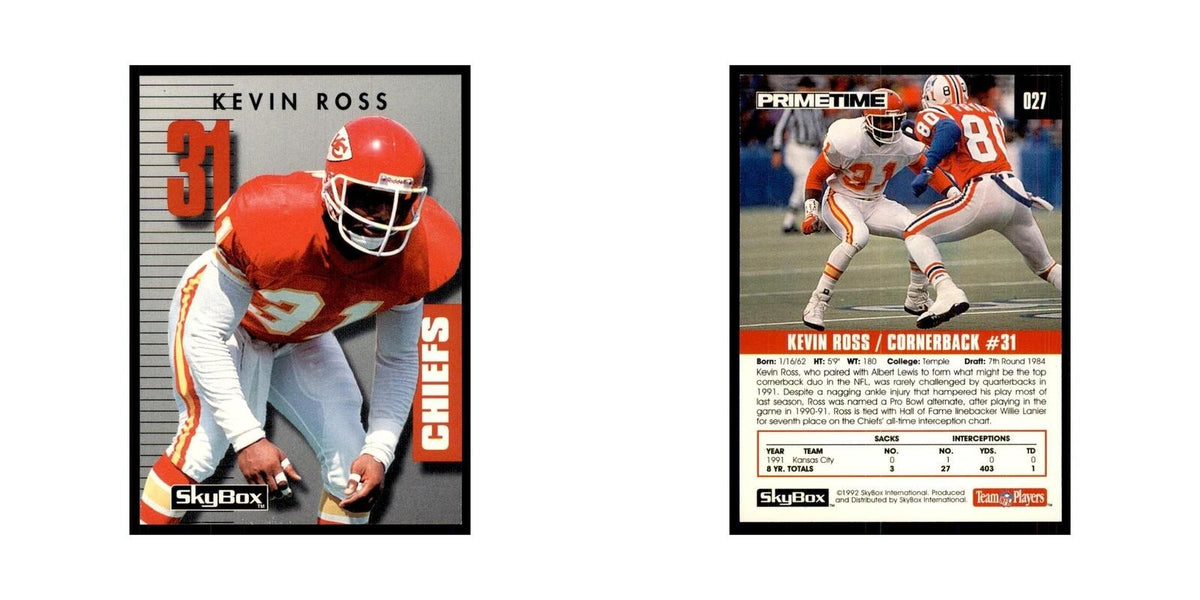 1992 SkyBox Primetime Kevin Ross Chiefs #027