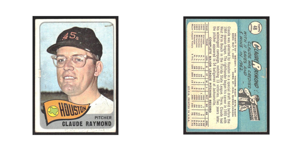 1965 Topps (damaged) Claude Raymond Astros #48