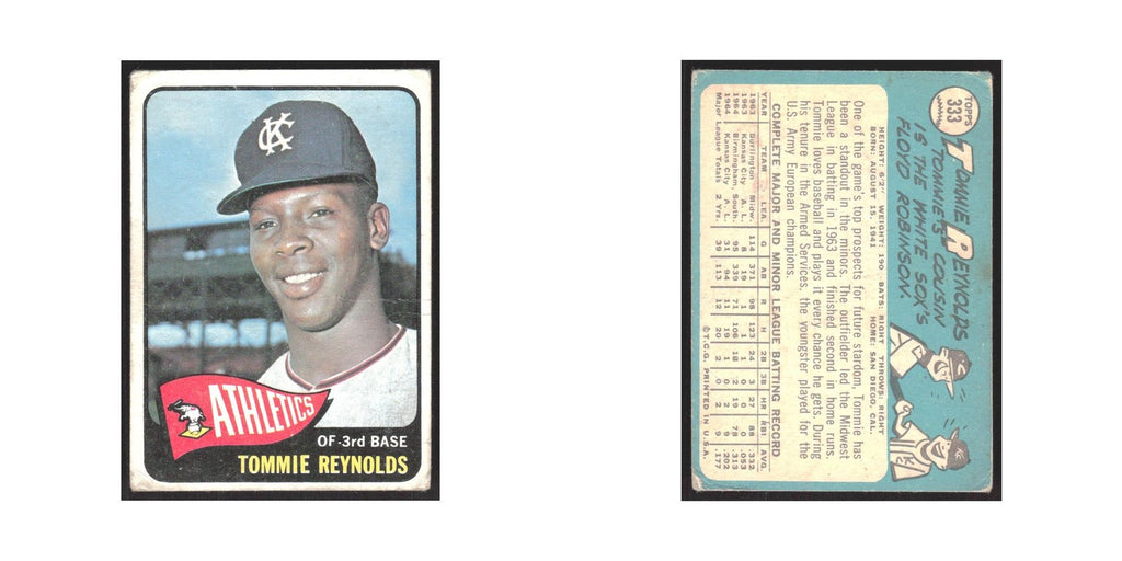 1965 Topps (damaged) Tommie Reynolds Kansas City Athletics #333
