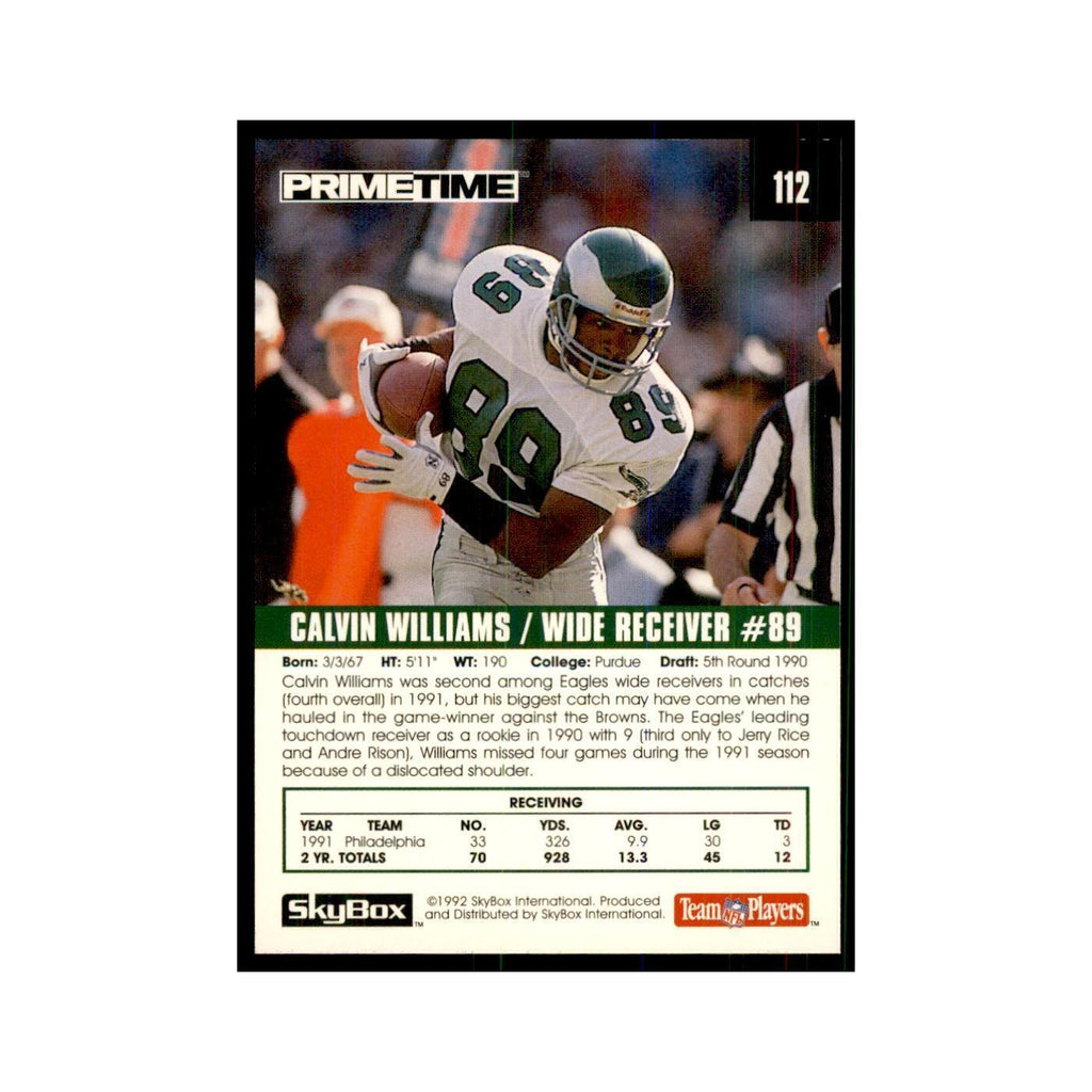 1992 SkyBox Primetime Calvin Williams Eagles #112