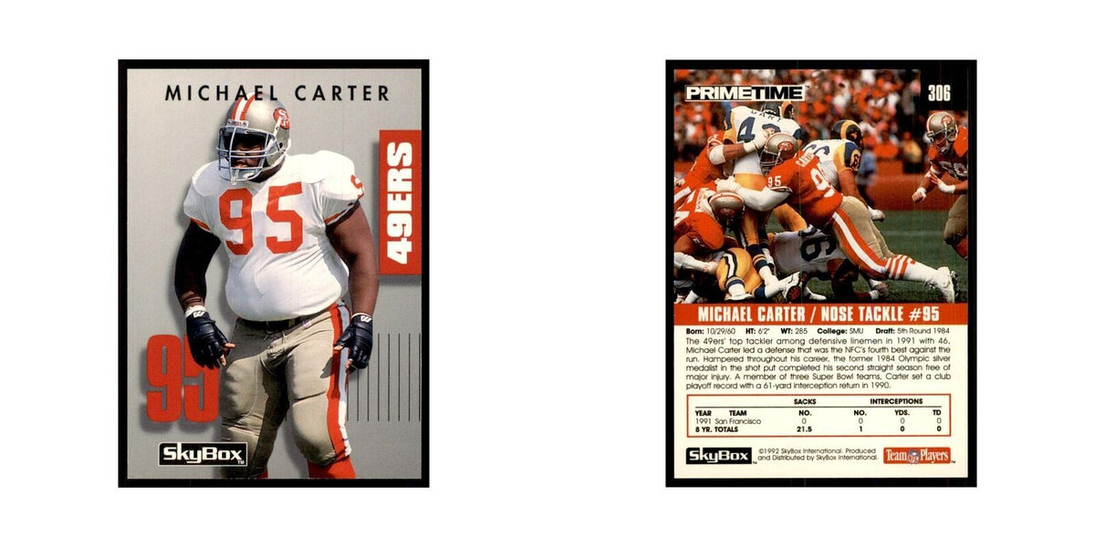1992 SkyBox Primetime Michael Carter 49ers #306