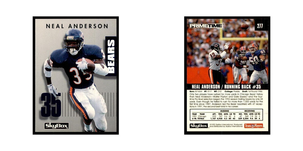 1992 SkyBox Primetime Neal Anderson Bears #277