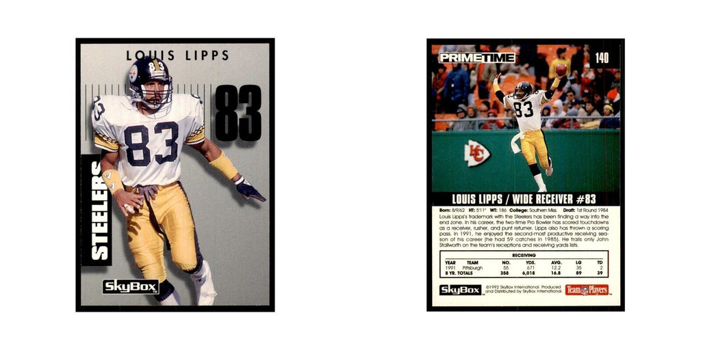 1992 SkyBox Primetime Louis Lipps Steelers #140