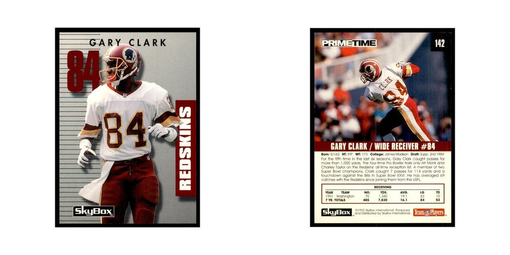 1992 SkyBox Primetime Gary Clark Redskins #142