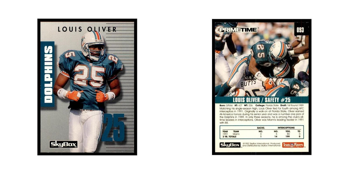 1992 SkyBox Primetime Louis Oliver Dolphins #93