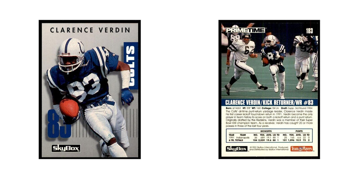 1992 SkyBox Primetime Clarence Verdin Colts #183