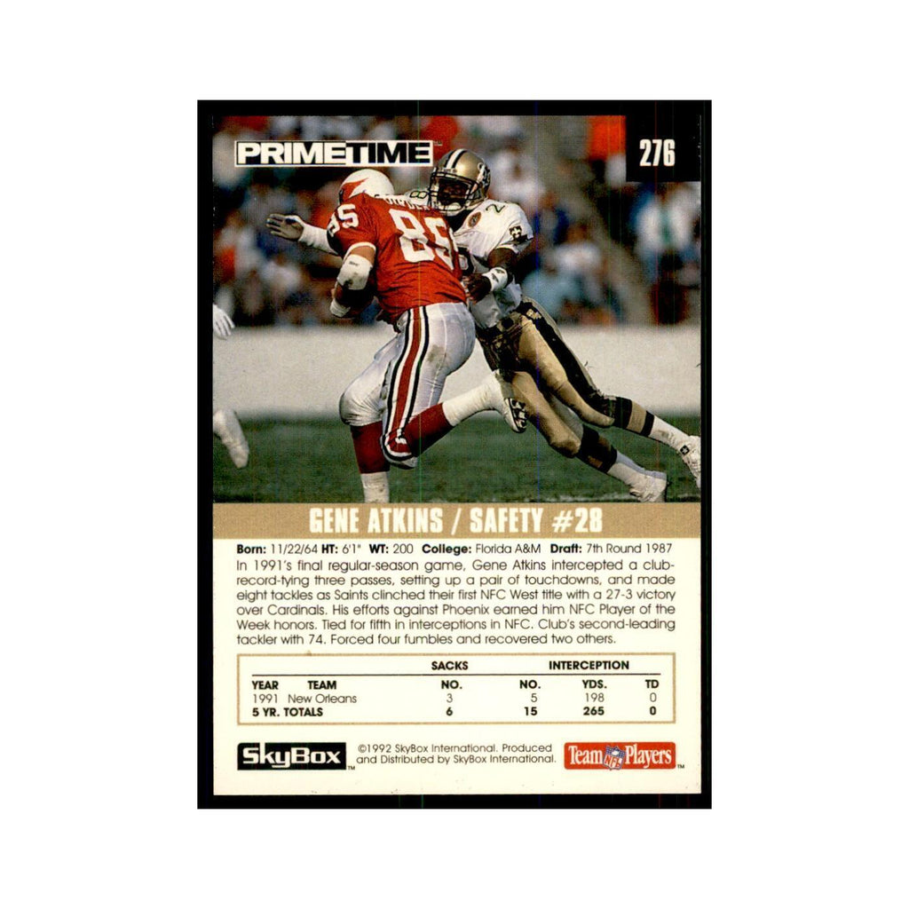 1992 SkyBox Primetime Gene Atkins Saints #276