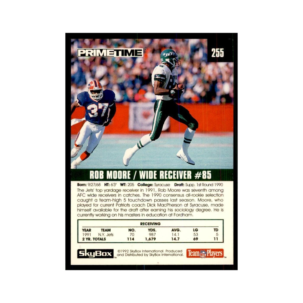 1992 SkyBox Primetime Rob Moore Jets #255