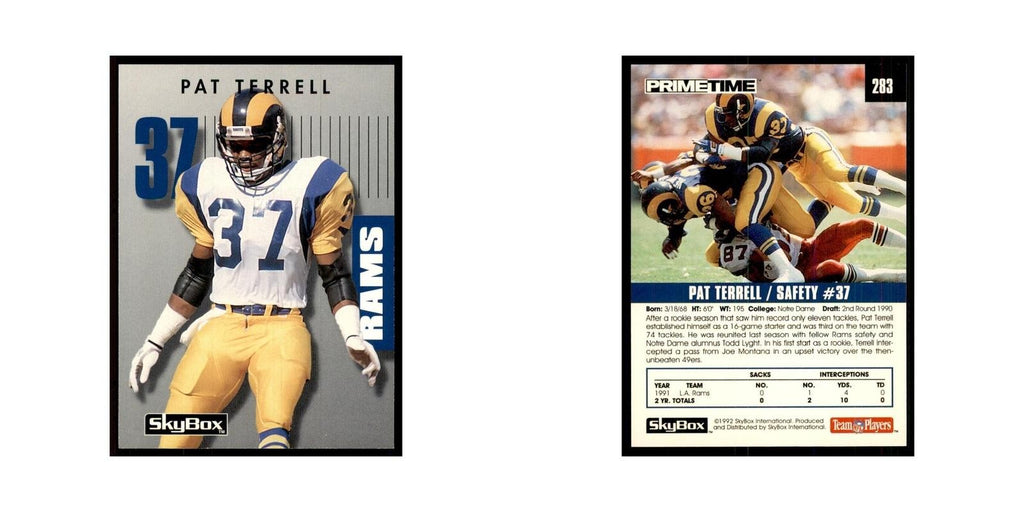 1992 SkyBox Primetime Pat Terrell Rams #283