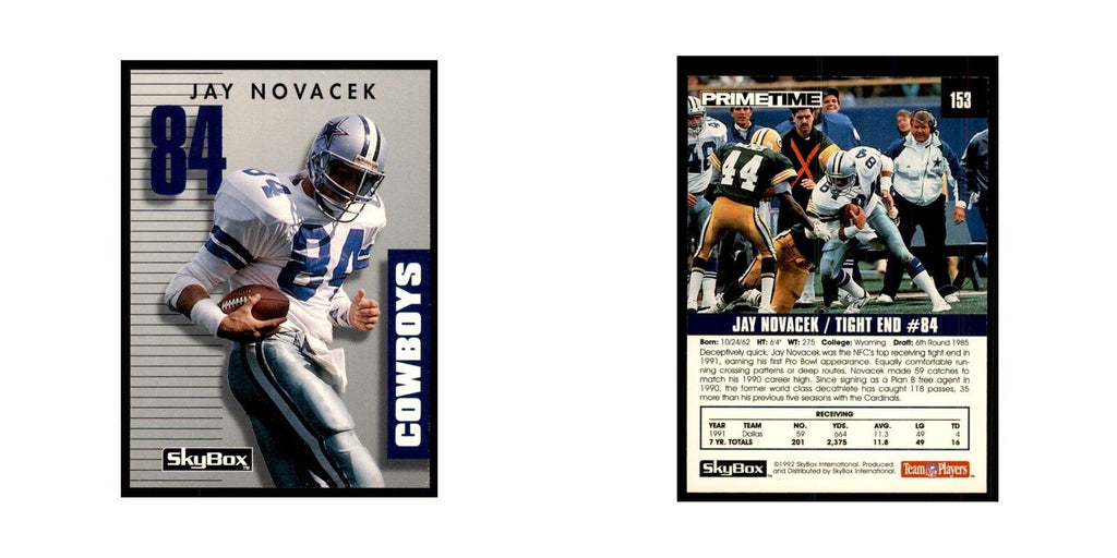 1992 SkyBox Primetime Jay Novacek Cowboys #153