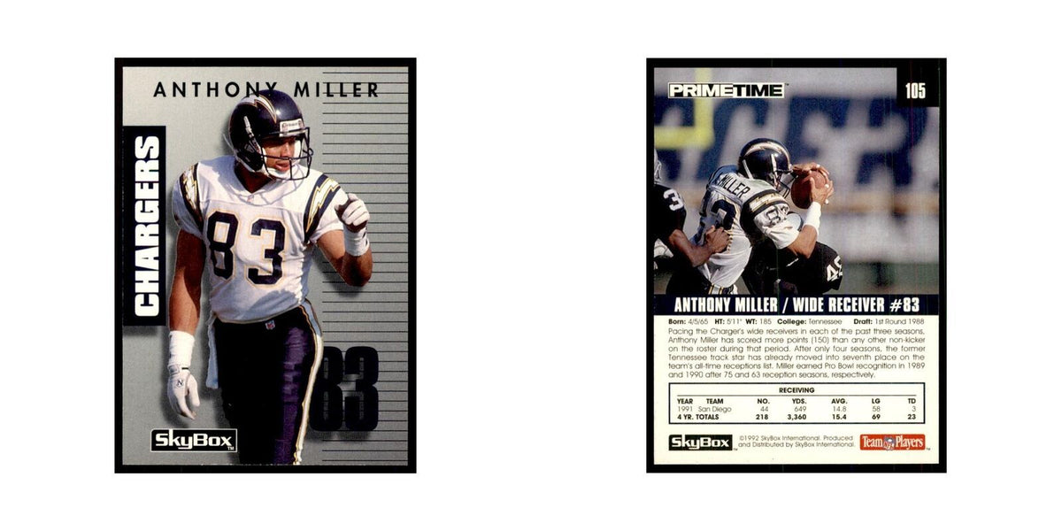 1992 SkyBox Primetime Anthony Miller San Diego Chargers #105