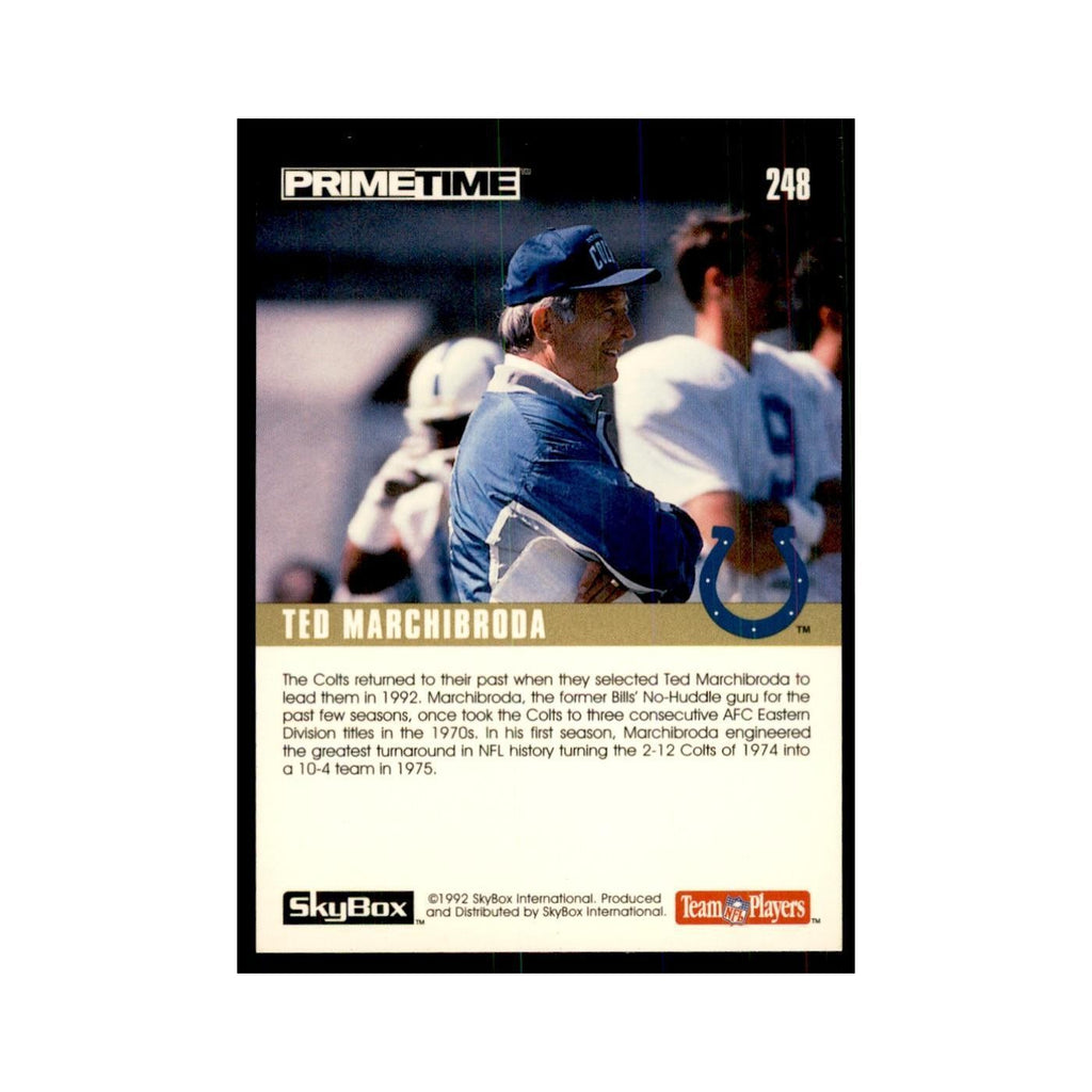 1992 SkyBox Primetime Ted Marchibroda Colts #248