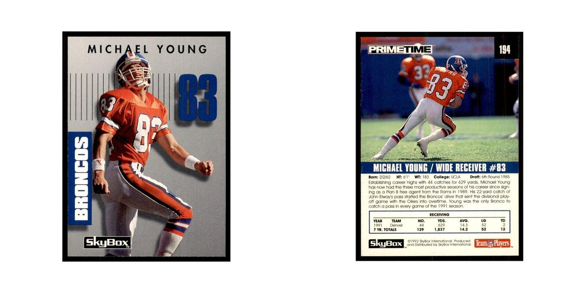 1992 SkyBox Primetime Michael Young Broncos #194