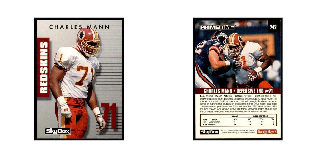1992 SkyBox Primetime Charles Mann Redskins #242