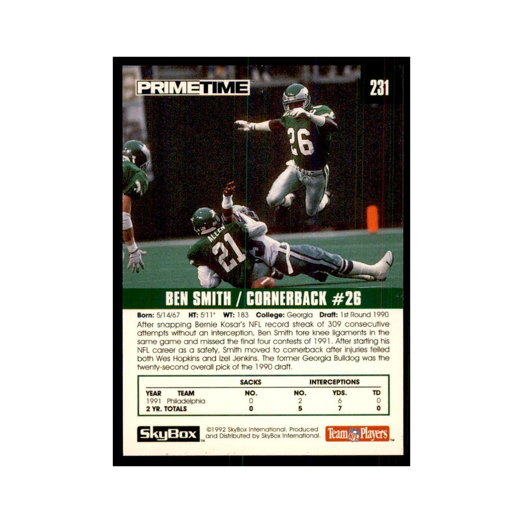 1992 SkyBox Primetime Ben Smith Eagles #231