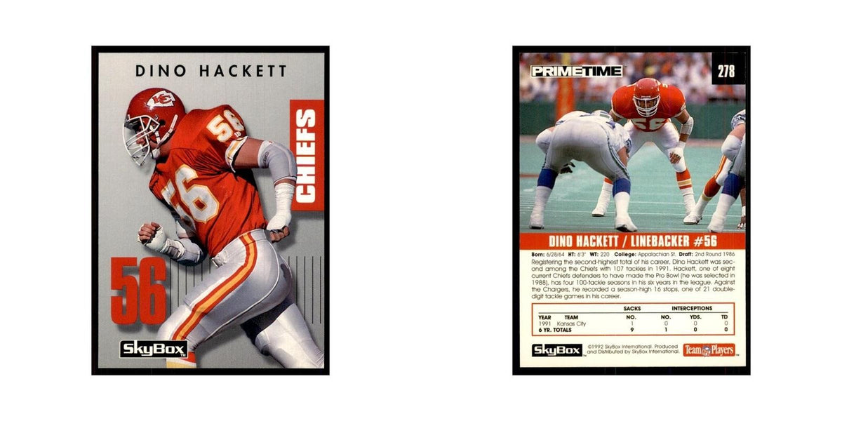1992 SkyBox Primetime Dino Hackett Chiefs #278