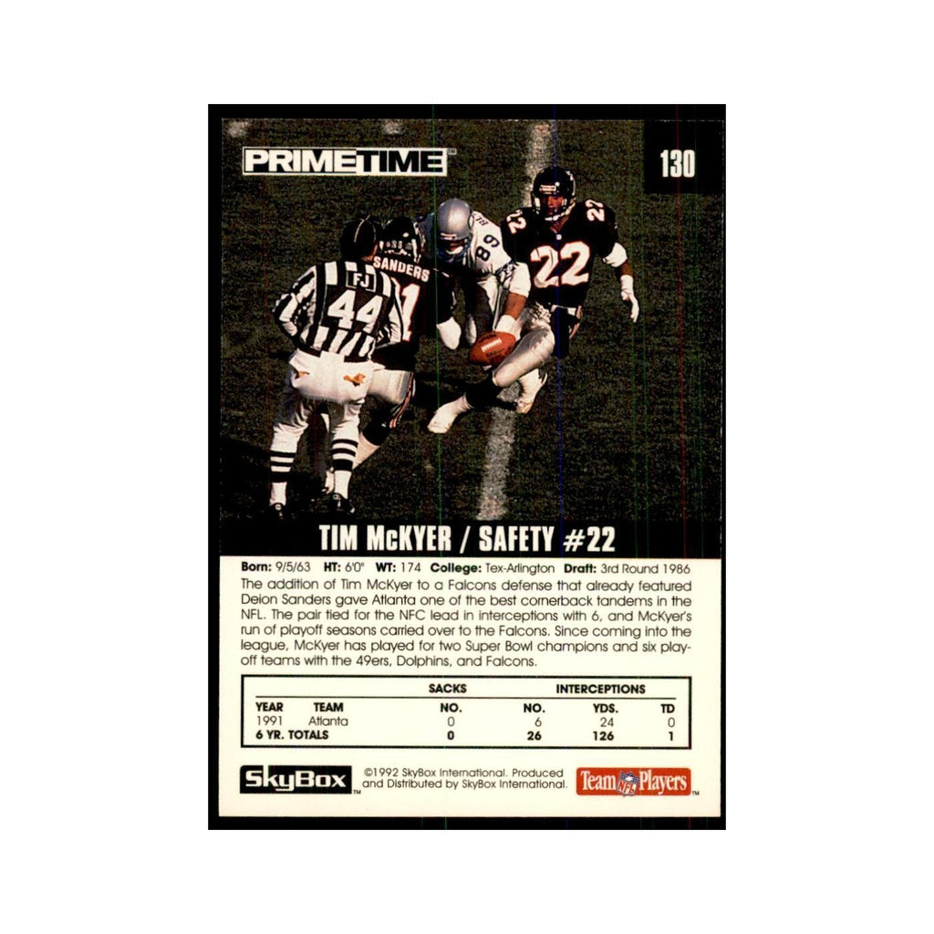 1992 SkyBox Primetime Tim McKyer Falcons #130