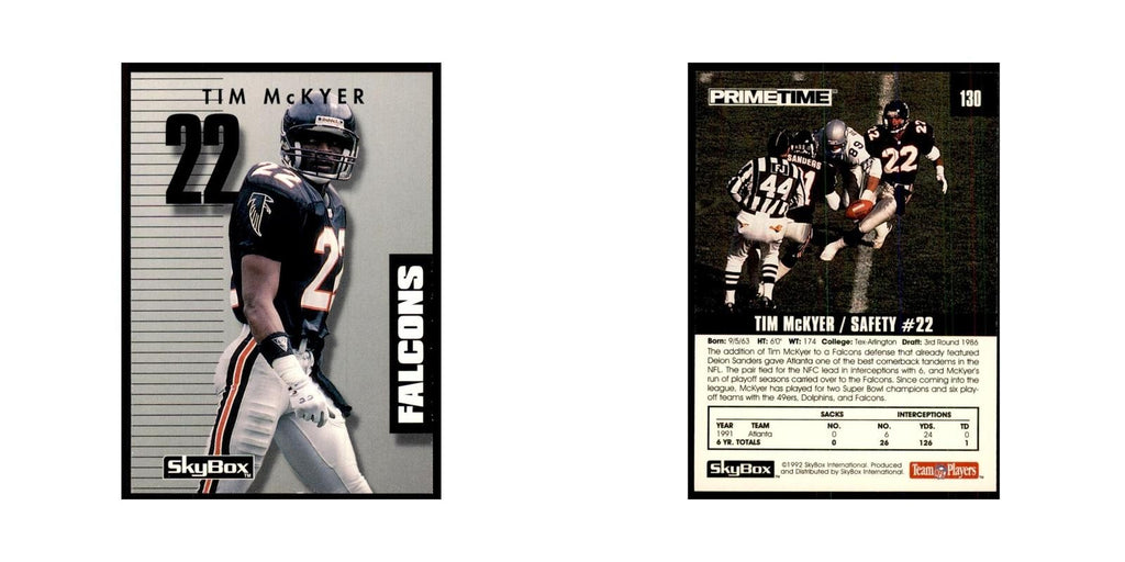 1992 SkyBox Primetime Tim McKyer Falcons #130