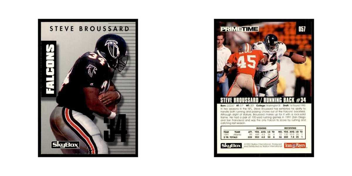 1992 SkyBox Primetime Steve Broussard Falcons #57