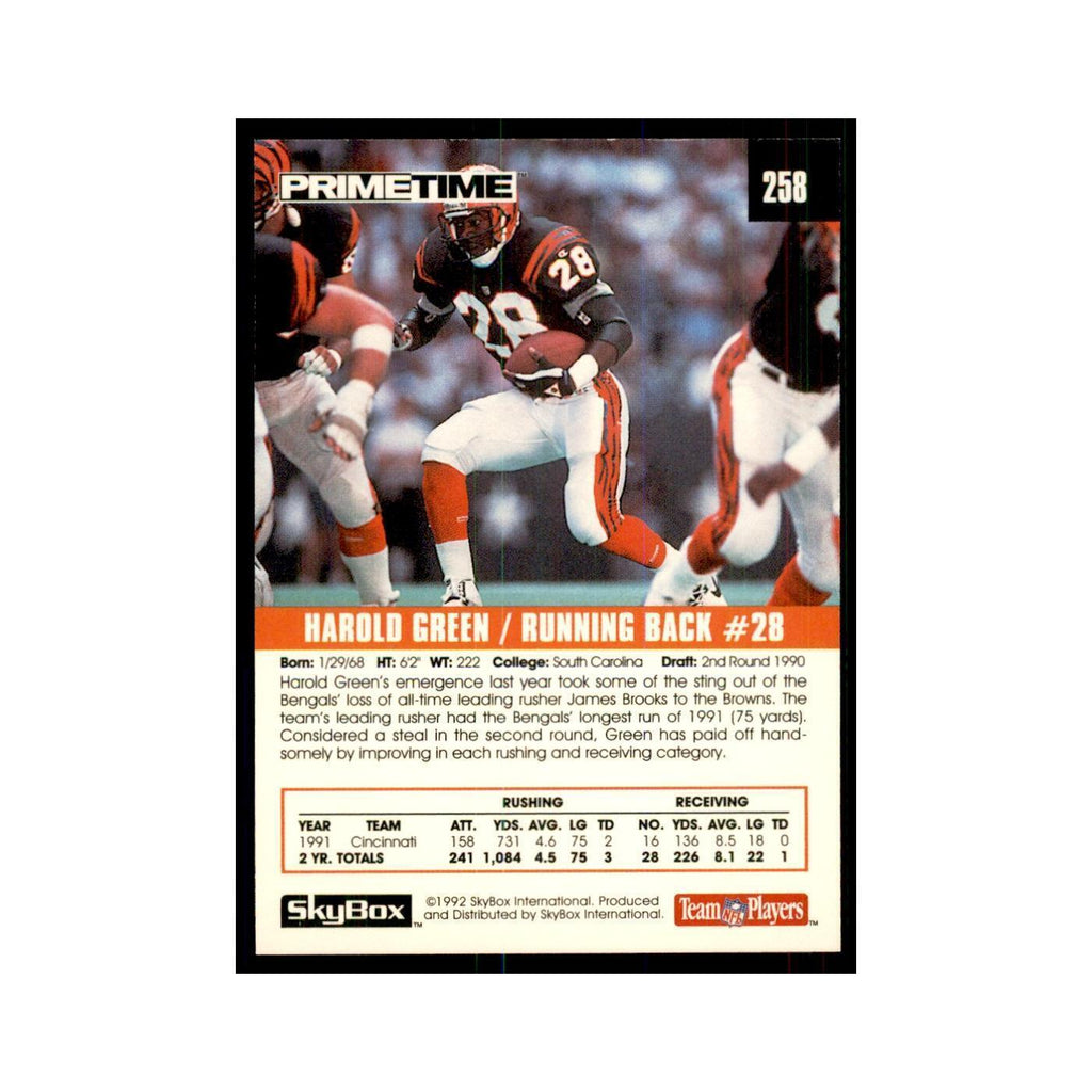 1992 SkyBox Primetime Harold Green Bengals #258