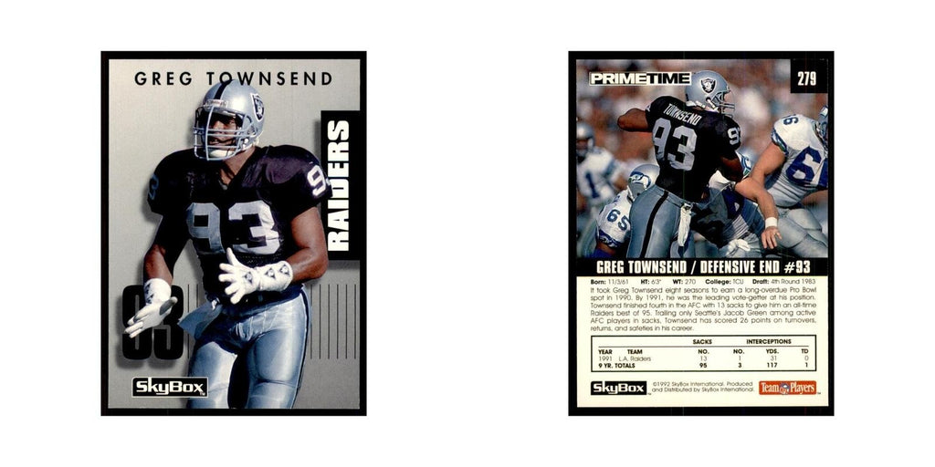 1992 SkyBox Primetime Greg Townsend Los Angeles Raiders #279