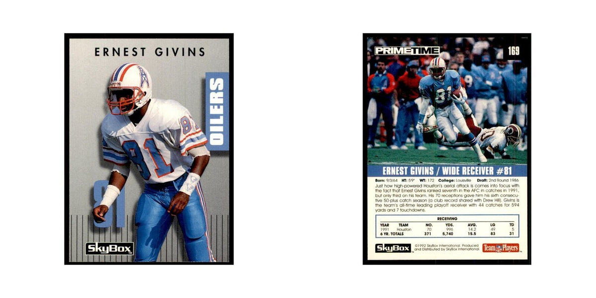 1992 SkyBox Primetime Ernest Givins Houston Oilers #169
