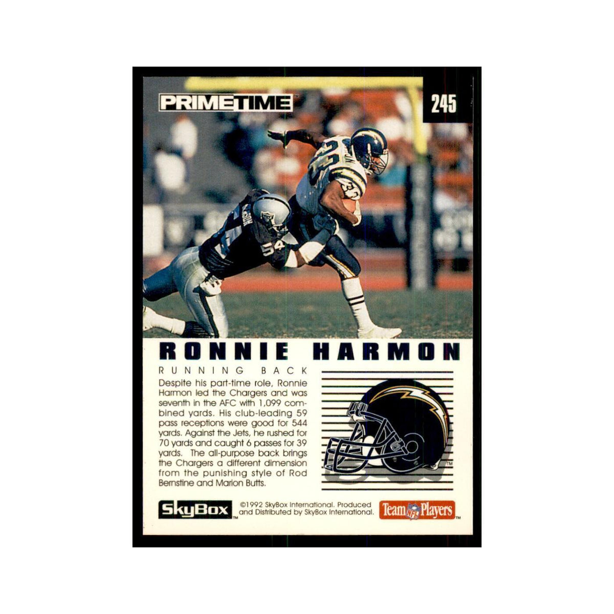 1992 SkyBox Primetime Ronnie Harmon San Diego Chargers #245