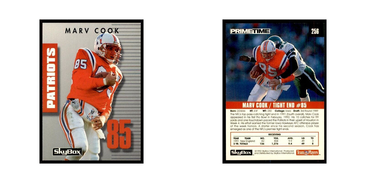 1992 SkyBox Primetime Marv Cook Patriots #256
