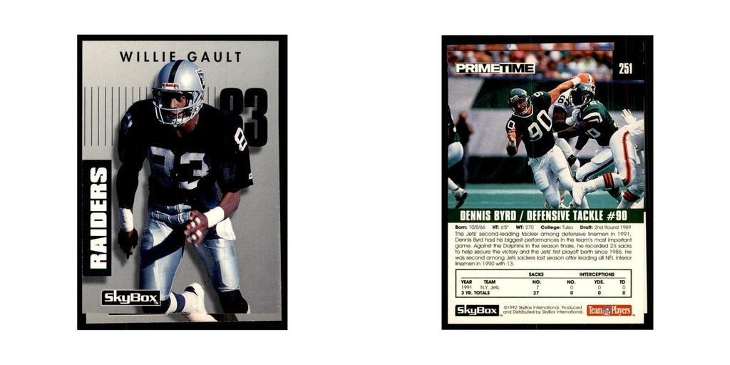 1992 SkyBox Primetime Dennis Byrd Jets #251